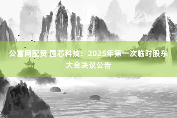 公富网配资 国芯科技：2025年第一次临时股东大会决议公告